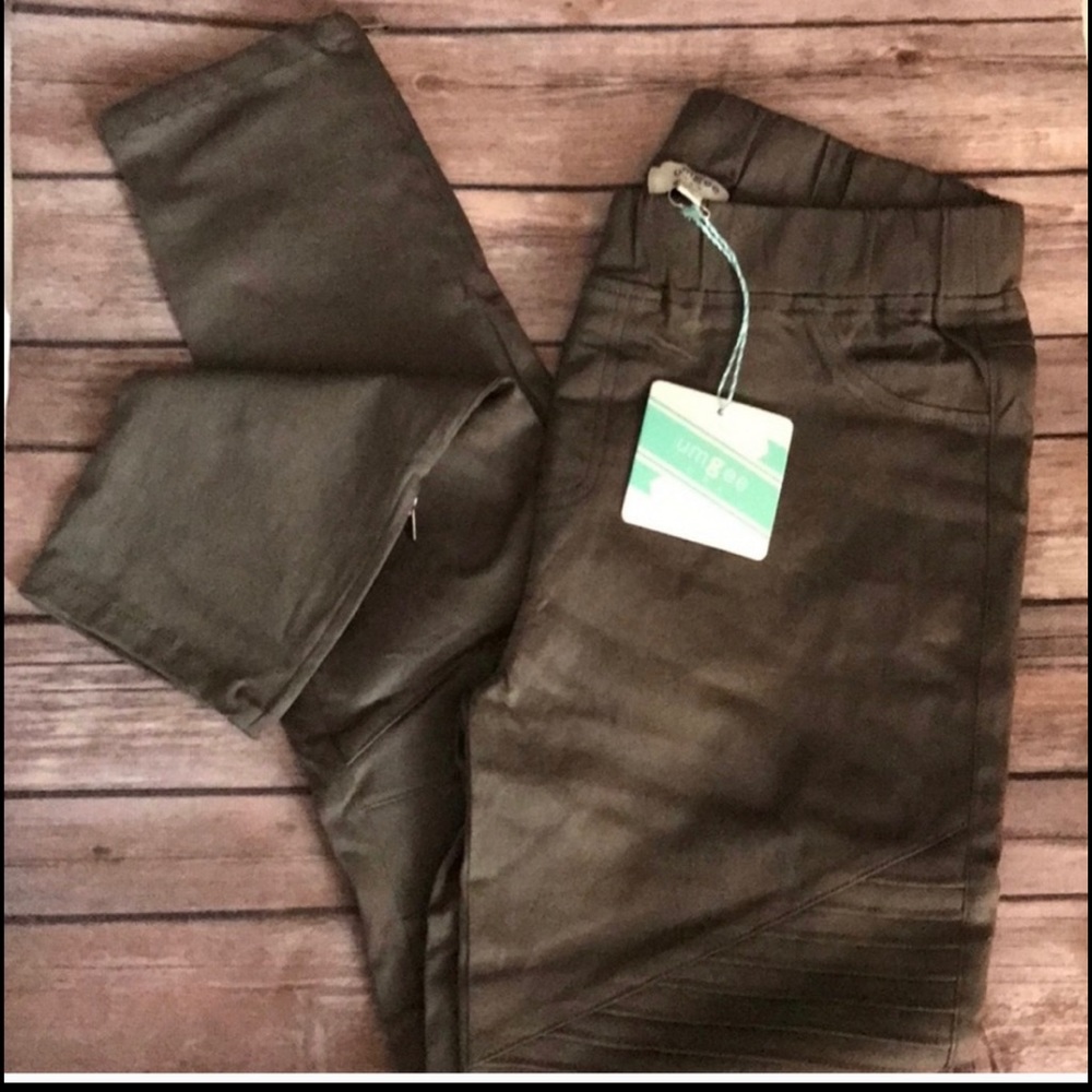 Umgee olive moto jeggings (S)
